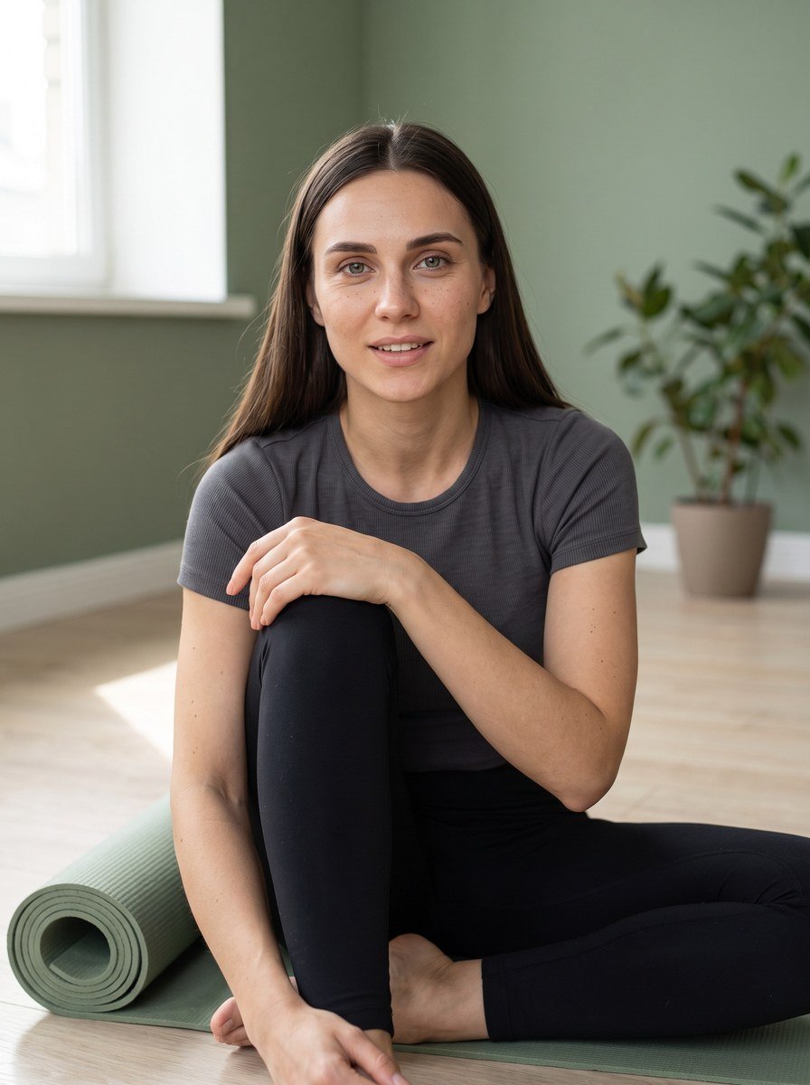 Portrait of Elena, the stretching.shop AI guide