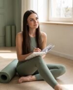Elena, the stretching.shop AI guide, with the Fern Study Journal