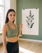 Elena, the stretching.shop AI guide, with the Eucalyptus Study Art Print