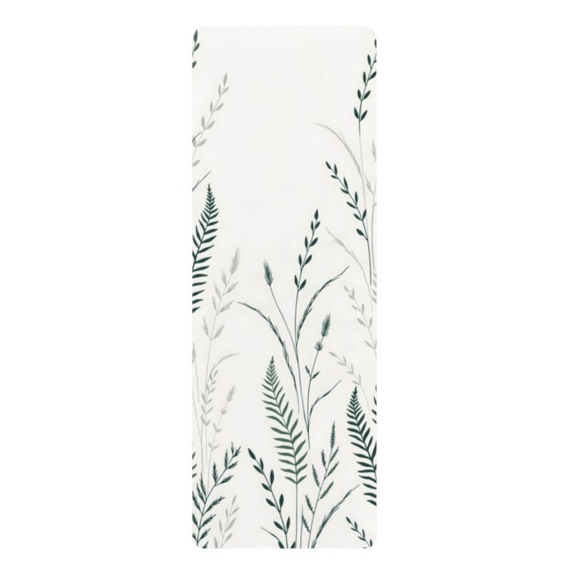 Meadow Line - printed yoga mat, front view