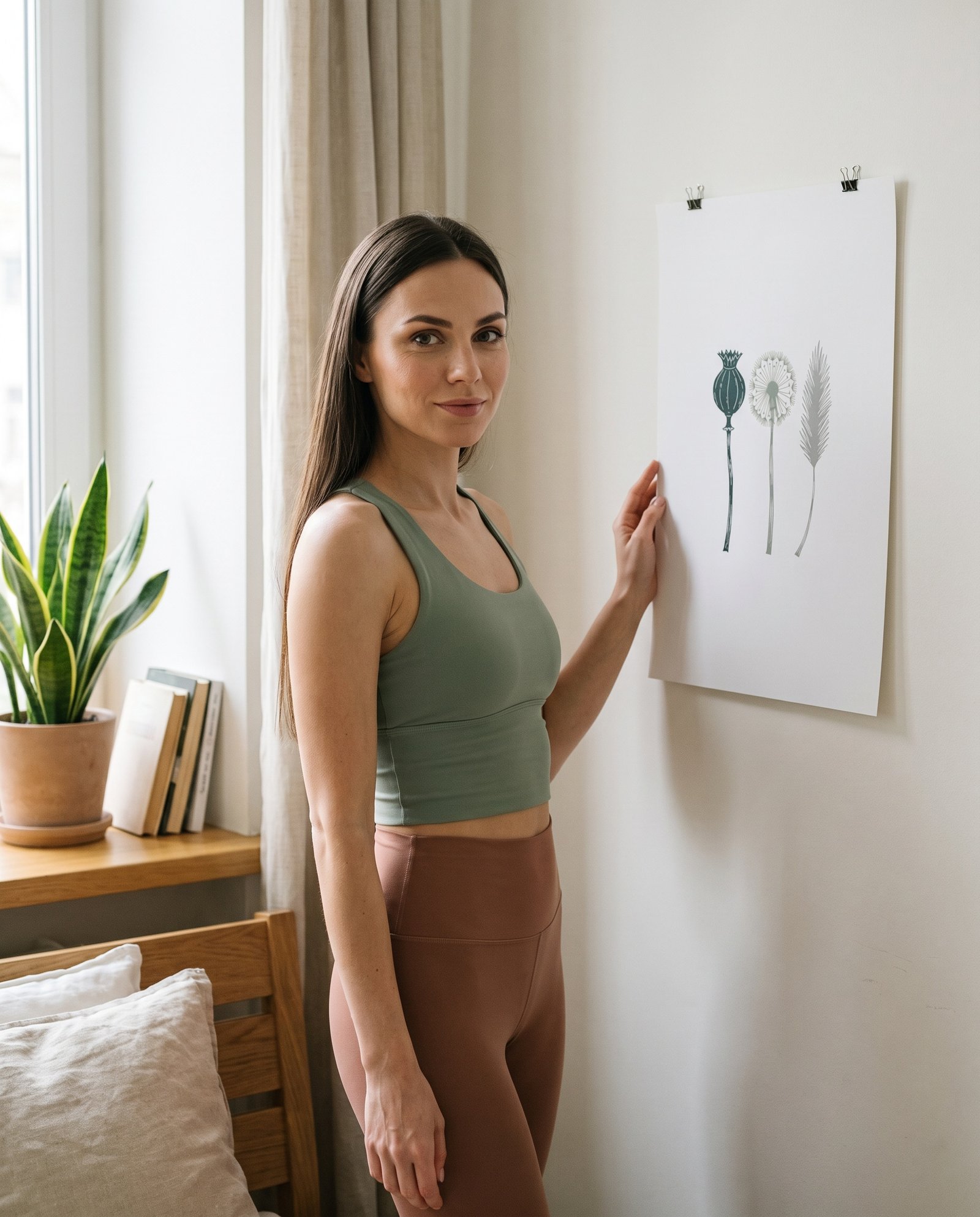 Elena, the stretching.shop AI guide, with the Seed Heads Art Print